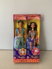 Disney Mattel 1994 Aladdin & Jasmine Water Jewel Magic Dolls New Sealed *READ*