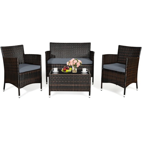 4pcs rattan patio - 4pcs, furniture