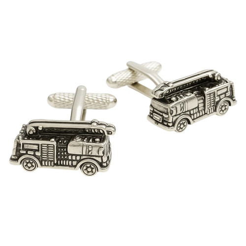 Fire engine cufflinks onyx - engine,