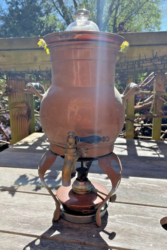 Antique copper samovar tea - copper, urn