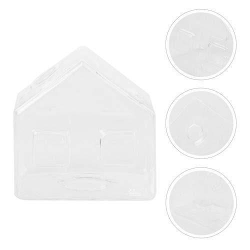 1pc transparent glass - transparent, vase