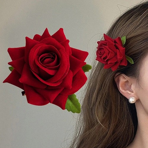 Rose flower hair - rose, brooch