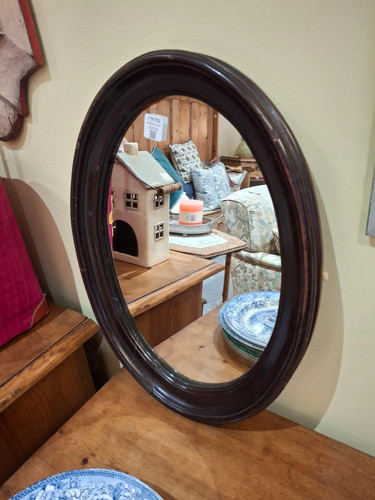 Vintage oval mirror with - vintage,