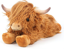 Highland Cow Stuffed Animals, Microwavable Stuffed Animal Adorable Fluffy Plush 