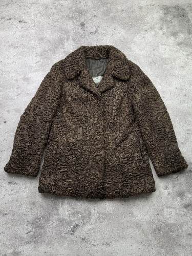 Y2k curly shearling coat - curly,