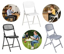 Folding Chair Heavy Duty Metal Leg All Weather Indoor & Outdoor For Home & Patio