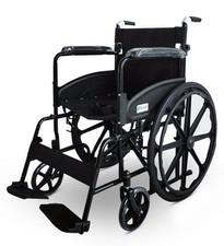 Self Propelled Wheelchair Folding Black Lightweight Foldable Manual Wheel Chair