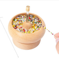 Wooden Bead Spinner Kit with Beads, Needle & Line for DIY Jewelry Making
