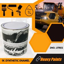 JCB JS Yellow & Counterweight Black Digger Endurance Enamel Paint 1 Litre Tins