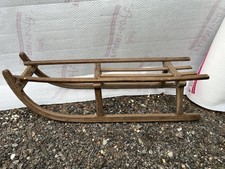 Vintage Wooden Sleigh Davos Snow Sledge Christmas Decoration