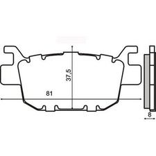 Rear Brake Pads Honda SH 300i (NF02) 2013 2014 RMS 225102570