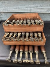 Antique Bookbinding Old English Large Letters Finishing Tools By De Lacy