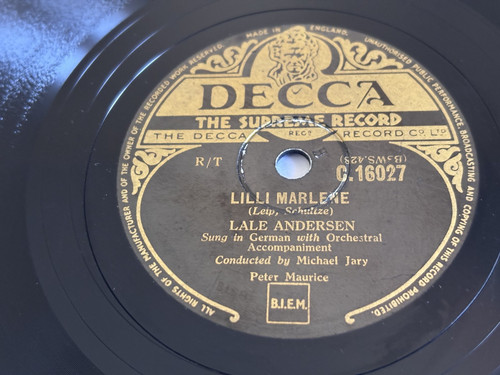 78rpm lale andersen lilli - 78rpm, andersen:
