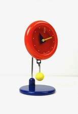 ORIGINAL 80S POSTMODERN VINTAGE MEMPHIS SOTTSASS AGE PENDULUM DESK TABLE CLOCK 