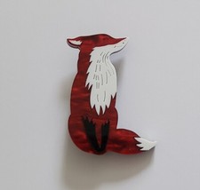 Acrylic red Fox Brooch