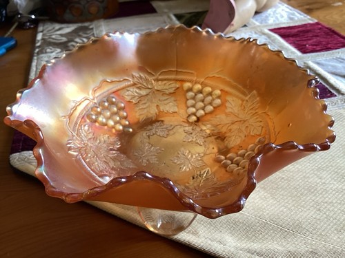 Carnival glass dish - glass,
