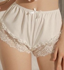 White Silky Feel Sissy Tap Panties/ Knickers Medium 26-36/38 New