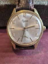 Vintage Mechanical Gold Plated Everite Mens Watch With Sub Dial.