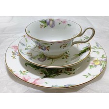 Sweet Plum Cup Saucer Peony Plate 20Cm Trio From Japan