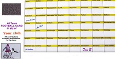 Football scratch cards 20 30 40 50 60 80 team & rugby Charity Fundraising system
