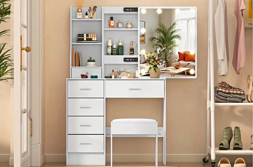 White dressing table - white,