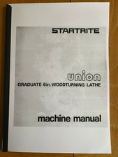 Startrite Union Graduate 6" Woodturning Lathe Manual Maintenance Parts Wiring