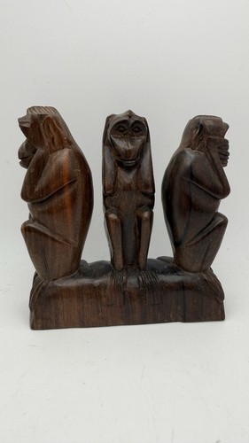 Hand carved wood three - wood, wise
