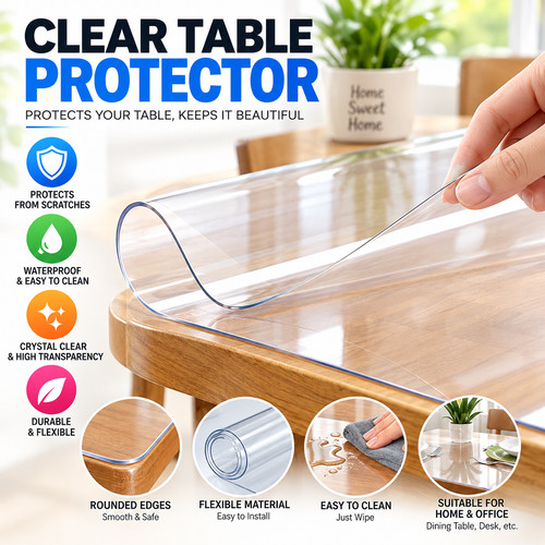 Clear pvc table cover - clear,
