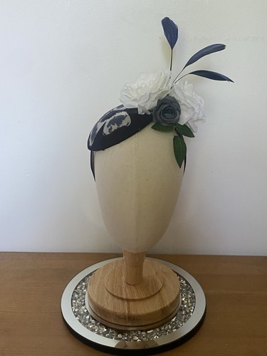 New navy blue and - and, silk