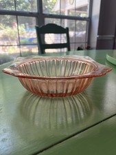 Pink Indiana Glass Serving Bowl  7.5” Opening.