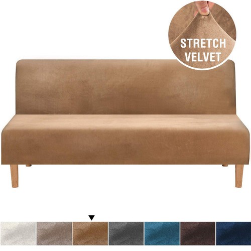 Armless sofa bed cover - bed, velvet