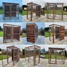 Walk In Run Animal Run 6ft x 3ft Brown 19G Chicken Rabbit Bird Aviary