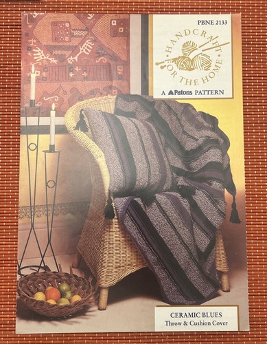 Aran knitted striped blanket - striped,