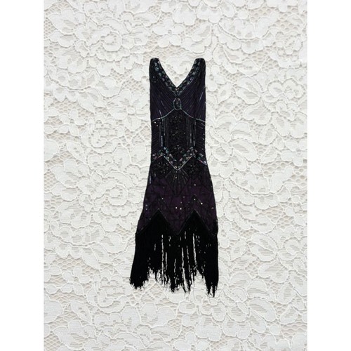 Vintage purple black beaded - vintage,
