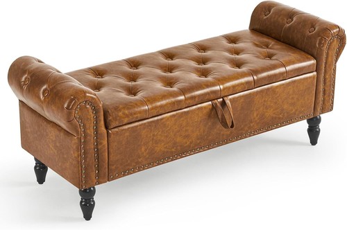 Leather benches storage - leather,