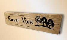 Personalised Wooden House Name Address Plaque-Signs- Solid wood-Porch-Garden