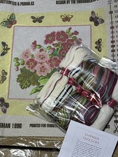 Ehrman Tapestry Needlepoint Kit - Butterflies & Primulas Embroiderers Guild