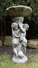 Twin Cherub Stone Bird Bath