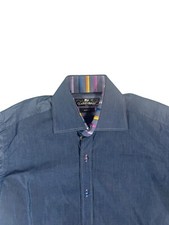 Claudio Lugli Slim Cut Men’s Blue Shirt - Size Medium 