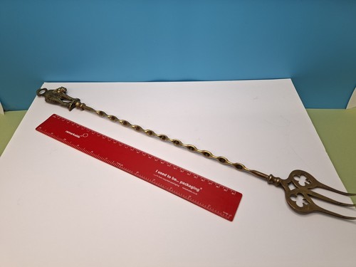 Vintage brass toasting fork - brass,