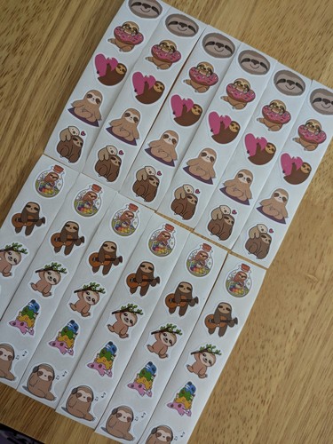 Sloth stickers set - stickers,