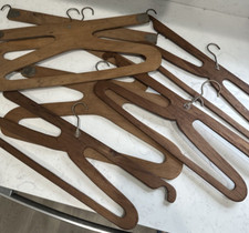 Vintage Wooden Hangers For Steamer Trunk Wardrobe Turn Of Century set of 6
