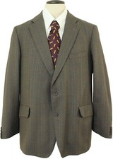 VINTAGE MAGEE TAILORED MENS 44" BROWN MIX SUIT JACKET *DRY-CLEANED*