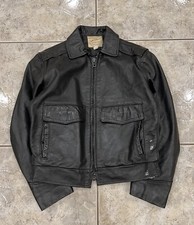 Vtg Mens 40 Taylors Leatherwear Police Biker Bomber Jacket Black Zip USA Leather