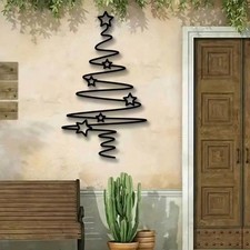 Metal Christmas Tree Wall Art Rust-Resistant Christmas Tree Line Handicrafts