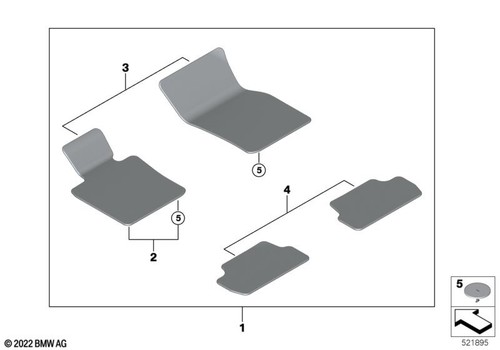 Mini genuine rear floor mats - rear,
