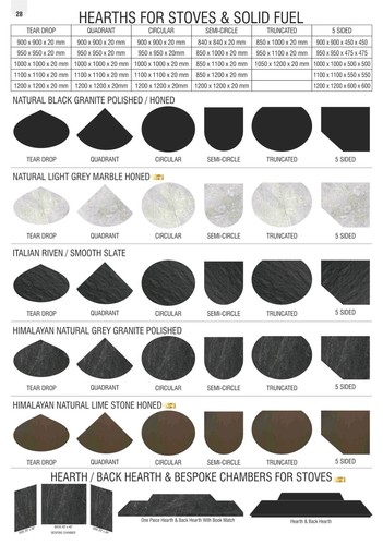 Black granite front hearth - granite, and