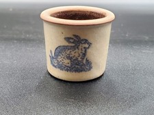 Vintage Beaumont Brothers Pottery-Mini Crock-Salt Glazed Stoneware w/ Rabbit