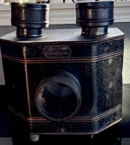 Antique white radioptican - antique,