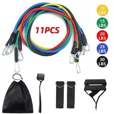 11pcs TPE Resistance Bands Home Workout Set with Handles, Door & Ankle Straps